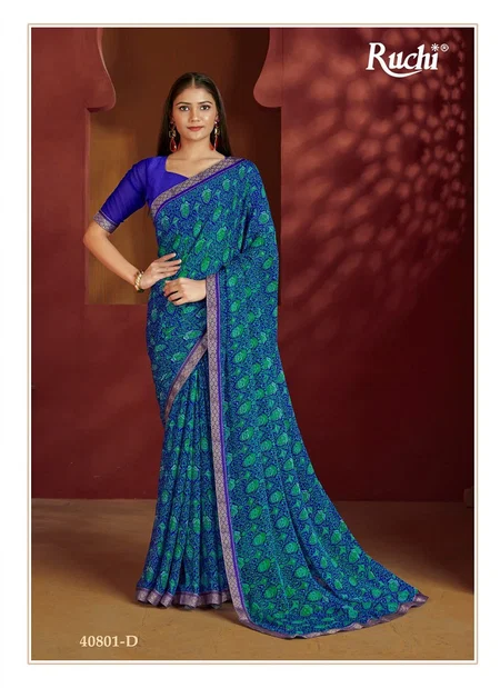 Simayaa 32 By Ruchi Chiffon Printed Fancy Saree Wholesale Clothing Distributors In India